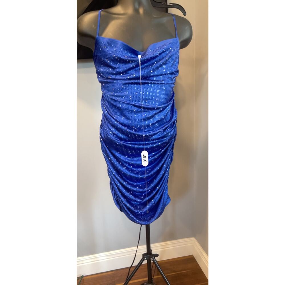 Akira MIAMI NIGHTS METALLIC RHINESTONE MINI DRESS - Picture 2 of 4
